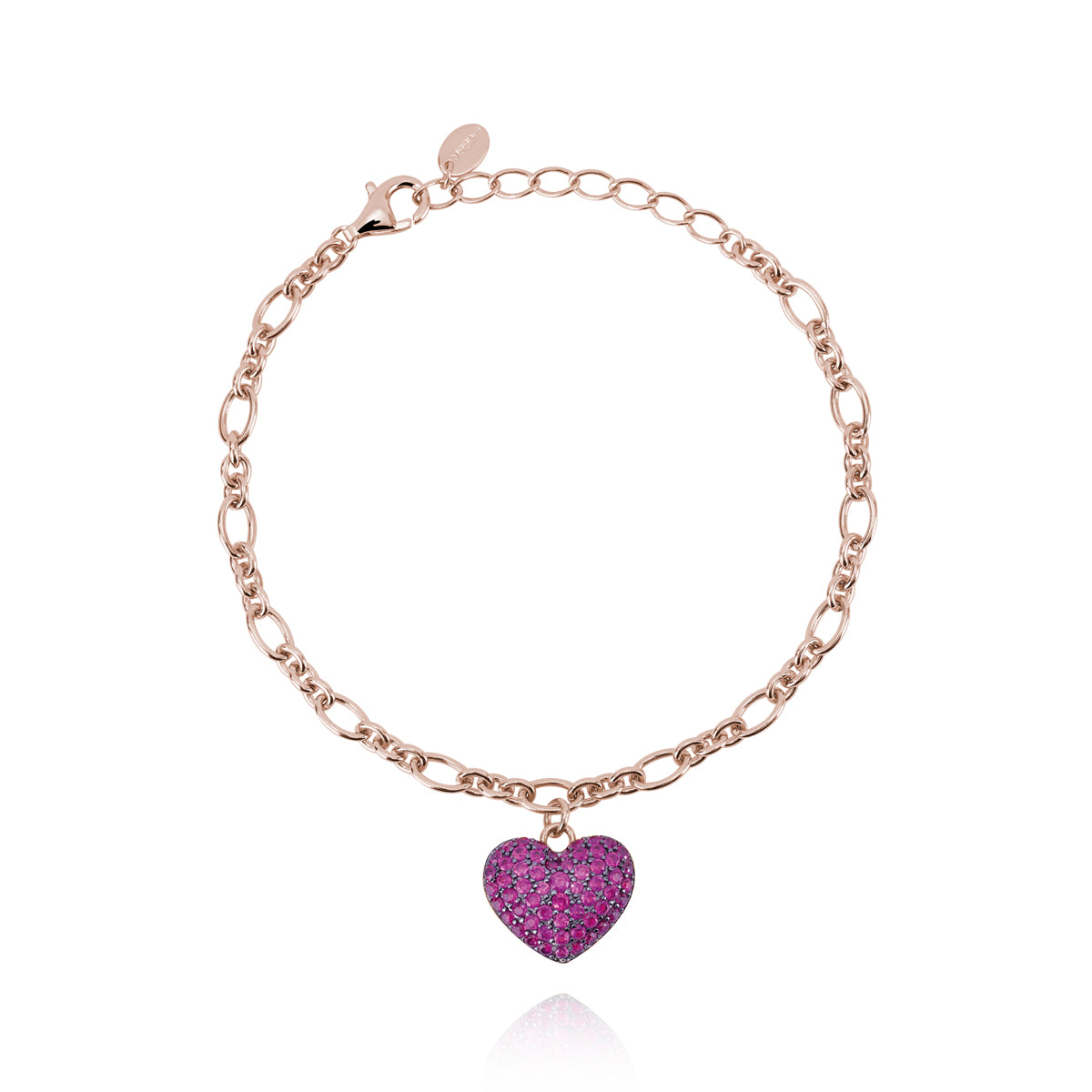 MABINA - Bracciale Cuore Rubino Sintetico
