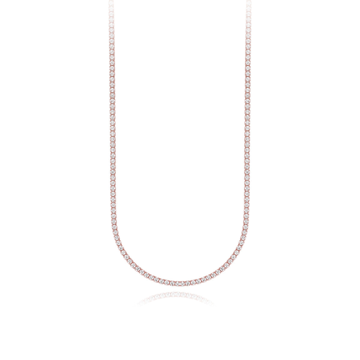 MABINA - Collana Tennis Rosata