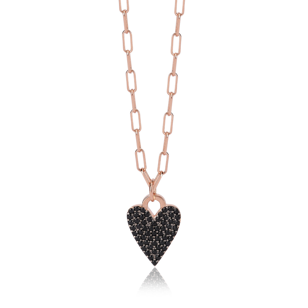 MABINA - Collana Cuore Rose Black