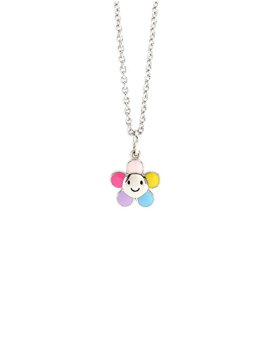 MABINA JUNIOR - Collana Fiore Multicolor Argento