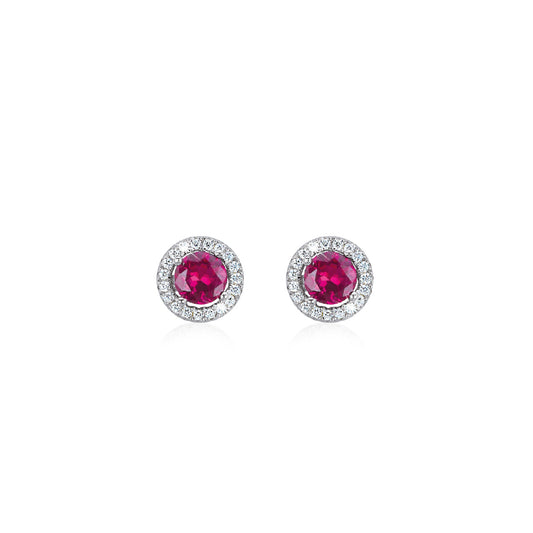 MABINA - Earrings with Synthetic Ruby