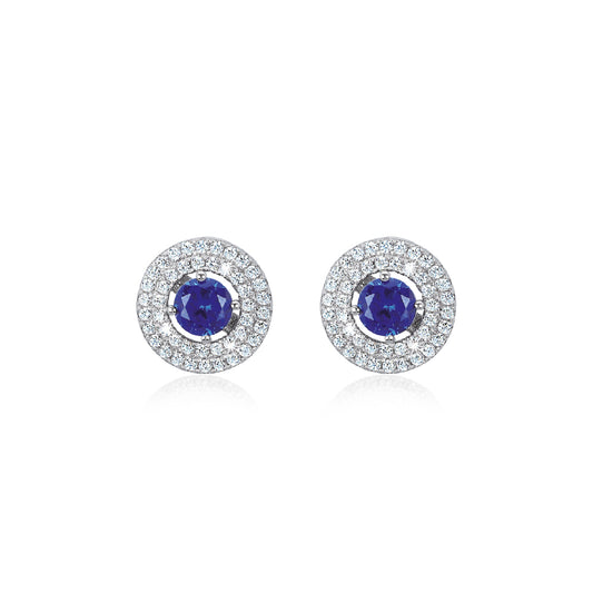 MABINA - Earrings with Zircons and Synthetic Sapphire