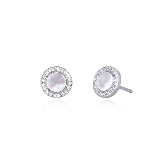 MABINA - Button Earrings with Zircons