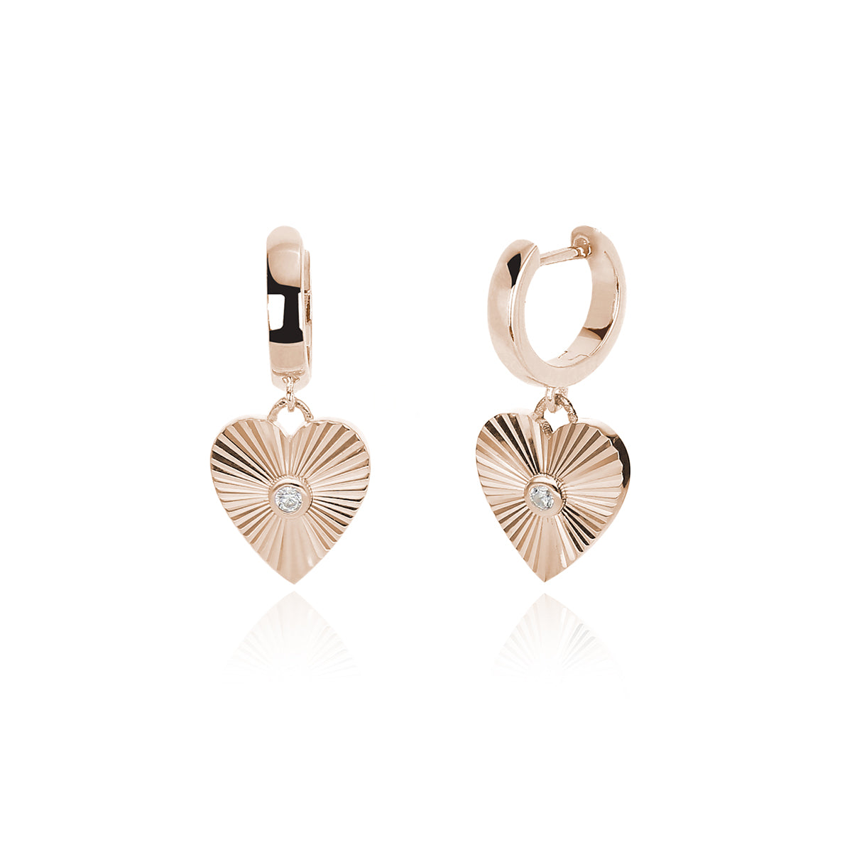 MABINA - Heart Hook Earrings with Rays of Light