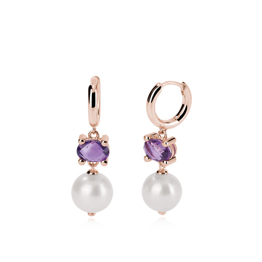 MABINA - Amethyst and Pearls Earrings