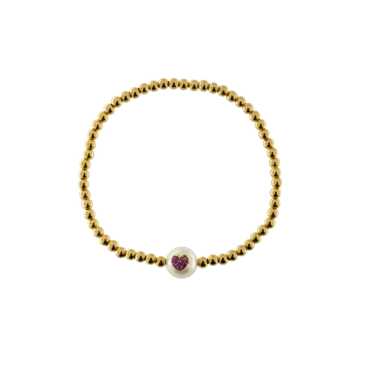 RUE DES MILLE - Bracciale Elastico Sfere e Perla