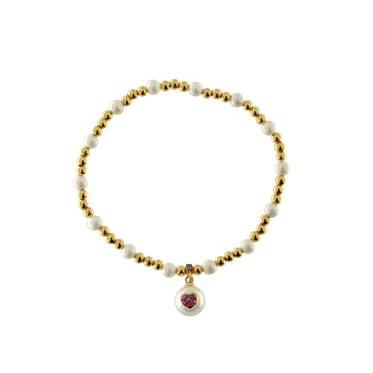 RUE DES MILLE - Bracciale Elastico Perla Pendente