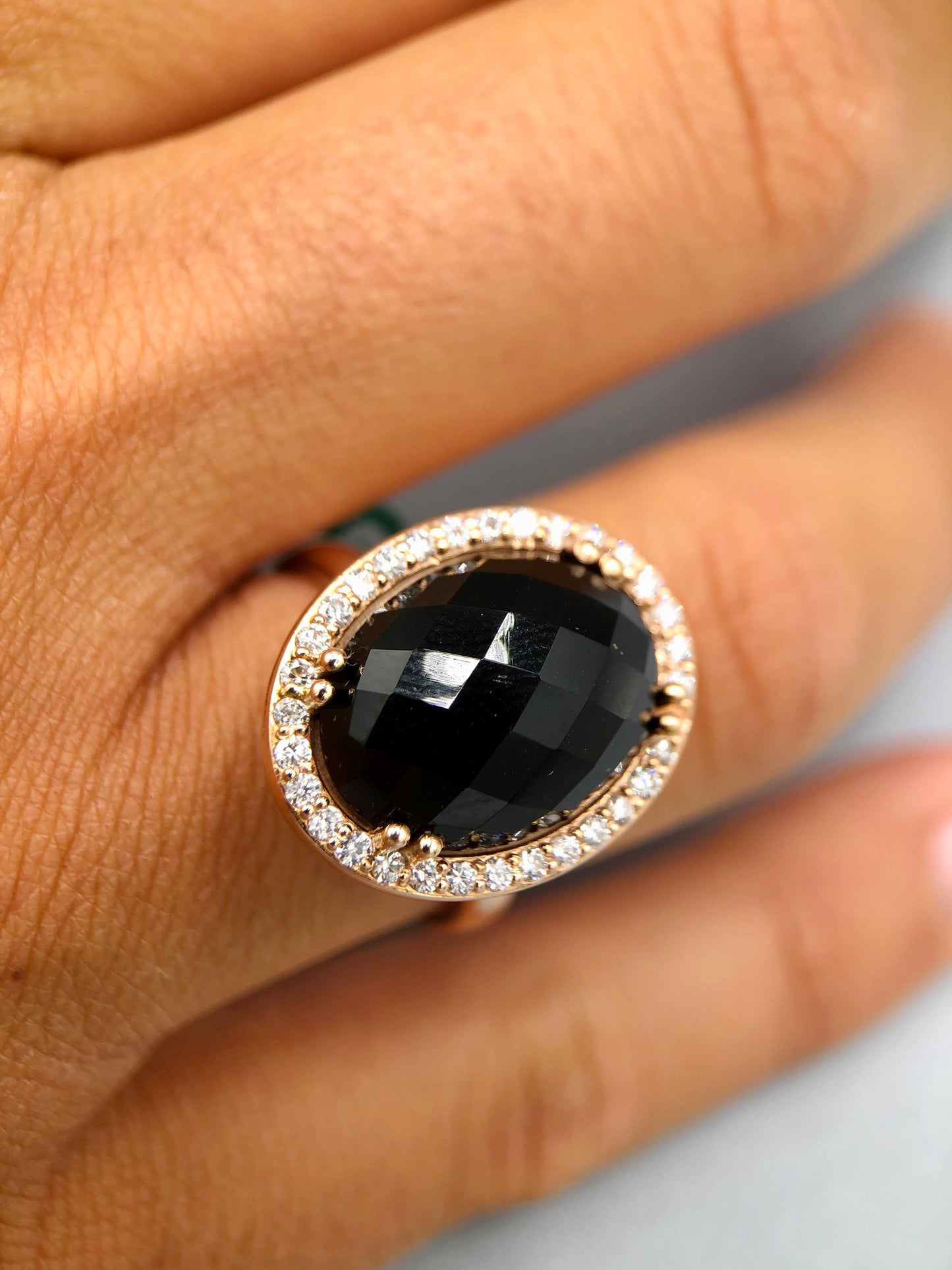 Gioielli Venone - Anello Onice Nera e Diamanti