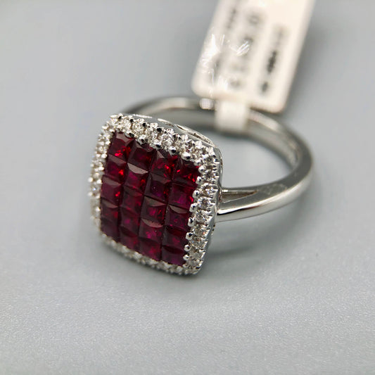 OneGioielli - Anello Pavè Diamanti e Rubini