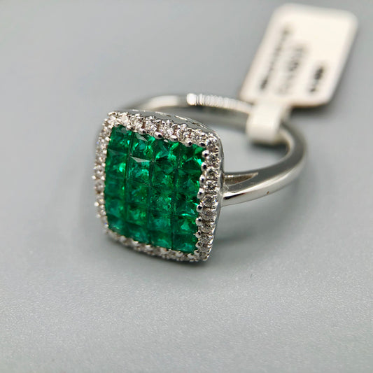 OneGioielli - Anello Pavè Diamanti e Smeraldi