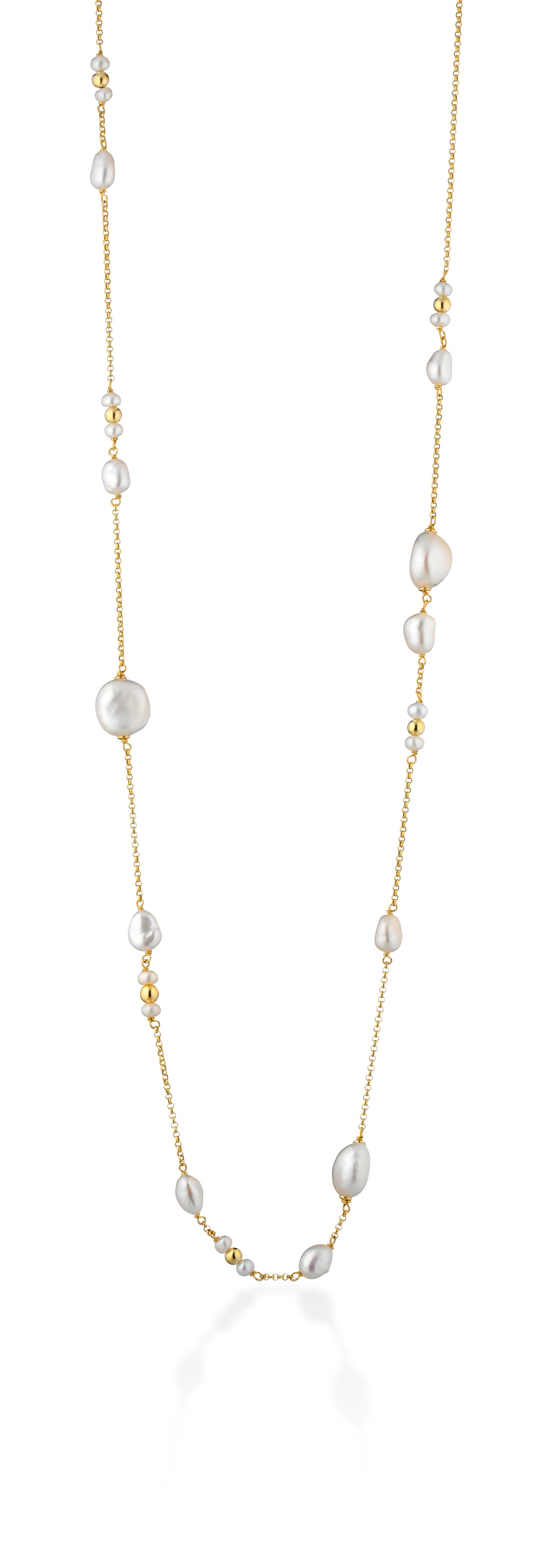LELUNE - Collana Lunga con Perle Barocche