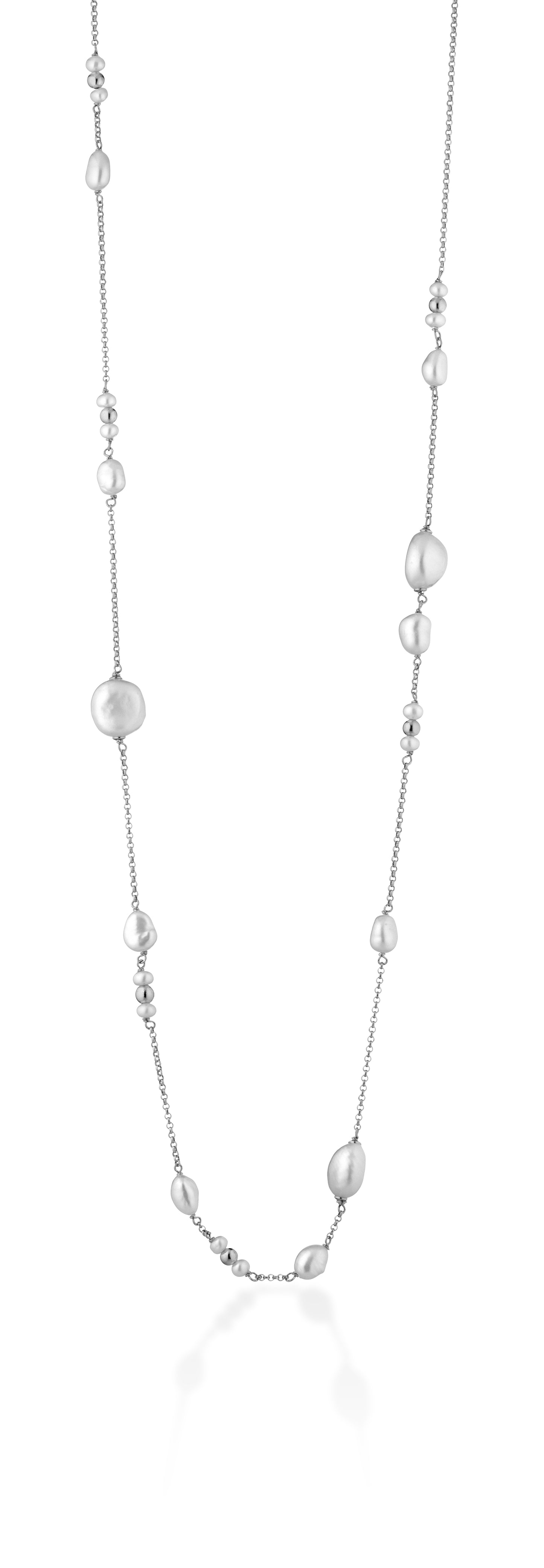 LELUNE - Collana Lunga con Perle Barocche