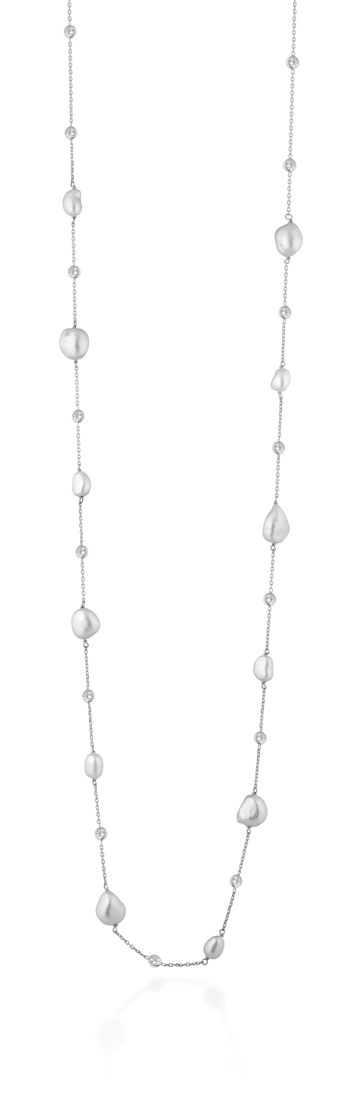 LELUNE - Collana in Argento con Perle Barocche