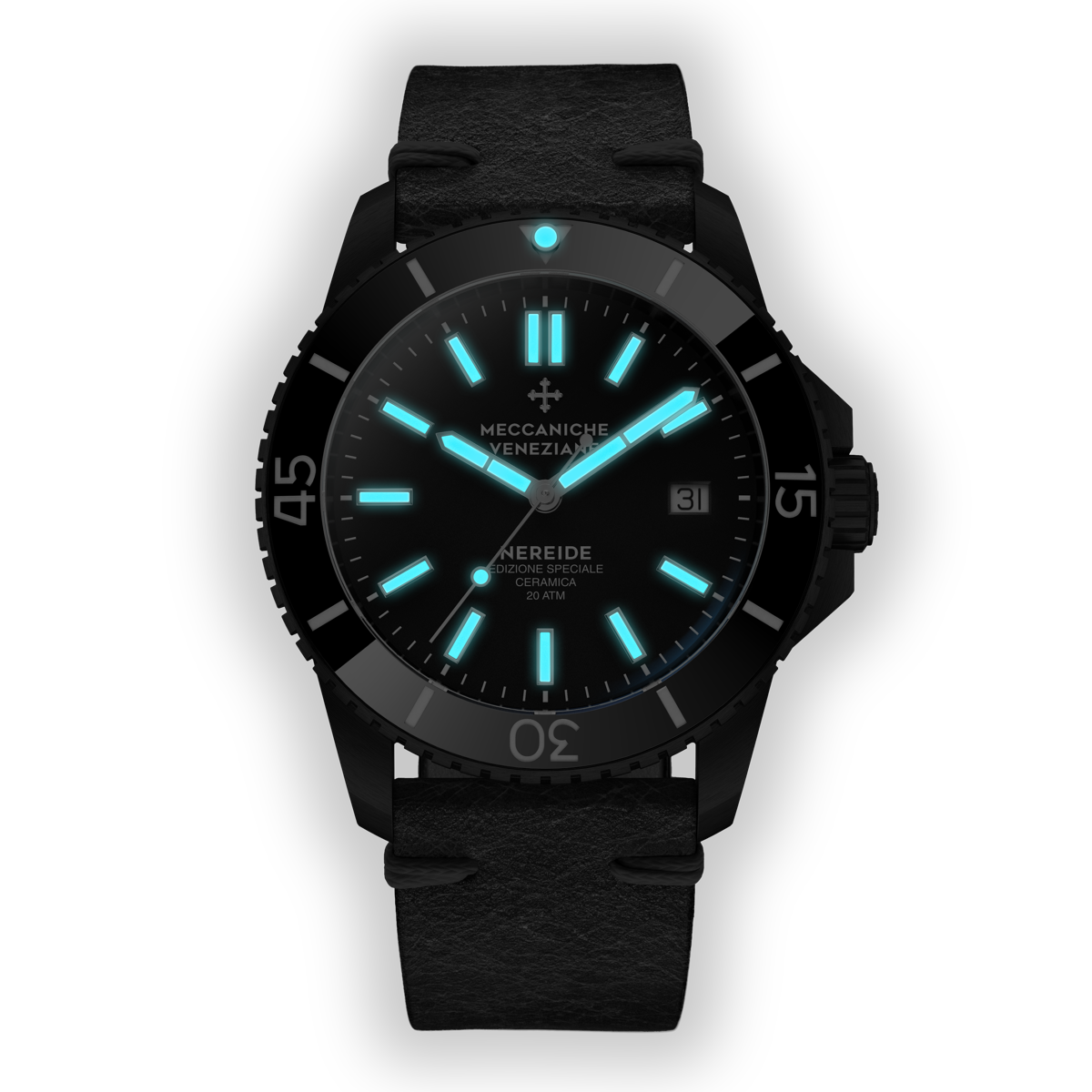 MECCANICHE VENEZIANE - NEREIDE Ø42MM Edizione Speciale Ceramica - Ardesia Pelle PVD