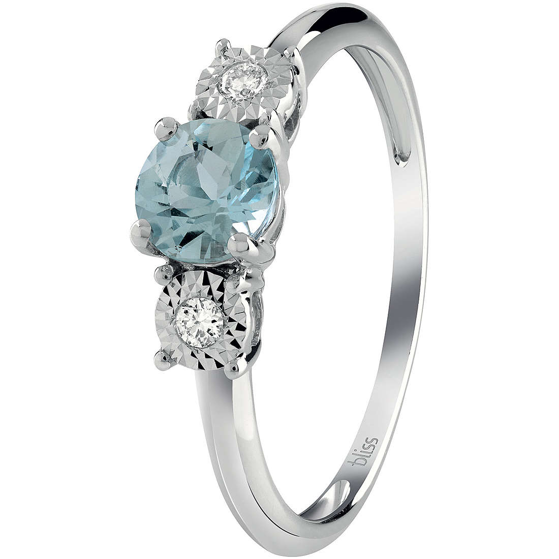 Bliss - Anello Trilogy con Acquamarina