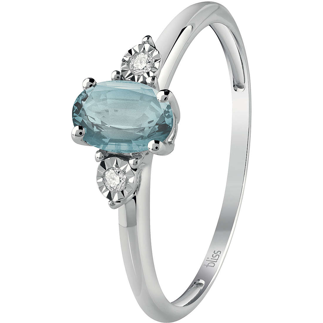 BLISS - Anello con Acquamarina e Diamanti