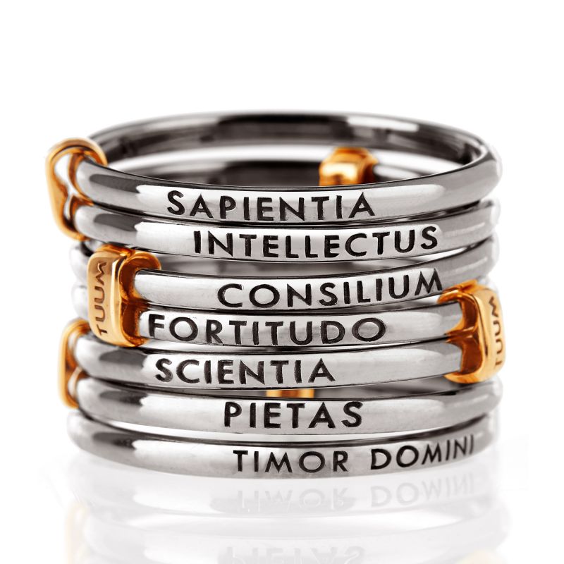TUUM - Anello Settedoni Brunito e Oro Giallo