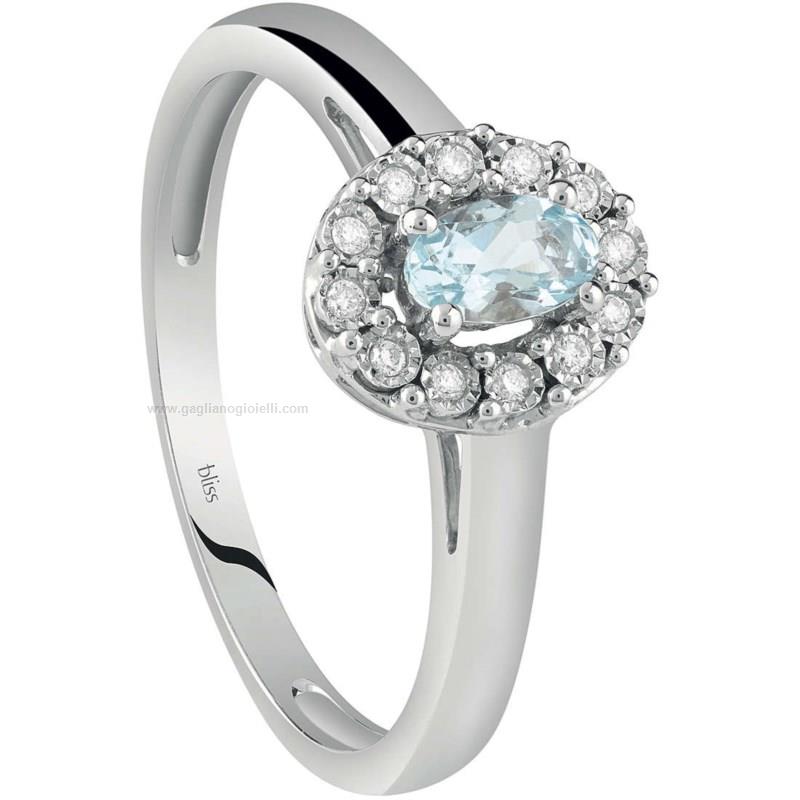 BLISS - Anello con Acquamarina e Diamanti