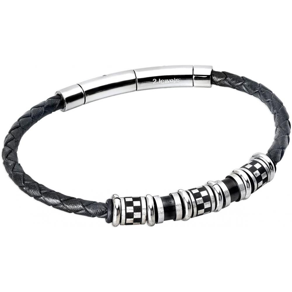 2JEWELS - Bracciale Acciaio e Pelle
