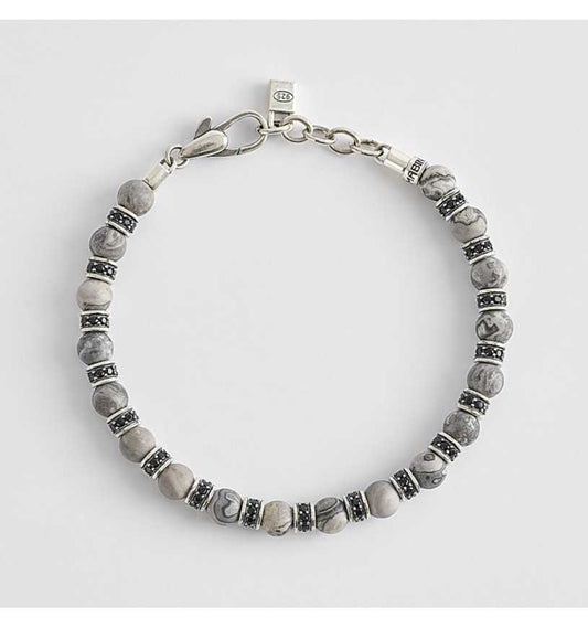 MABINA UOMO - Bracciale Agata Grigia