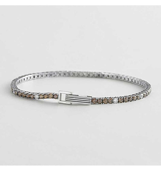 MABINA UOMO - Brown Tennis Bracelet