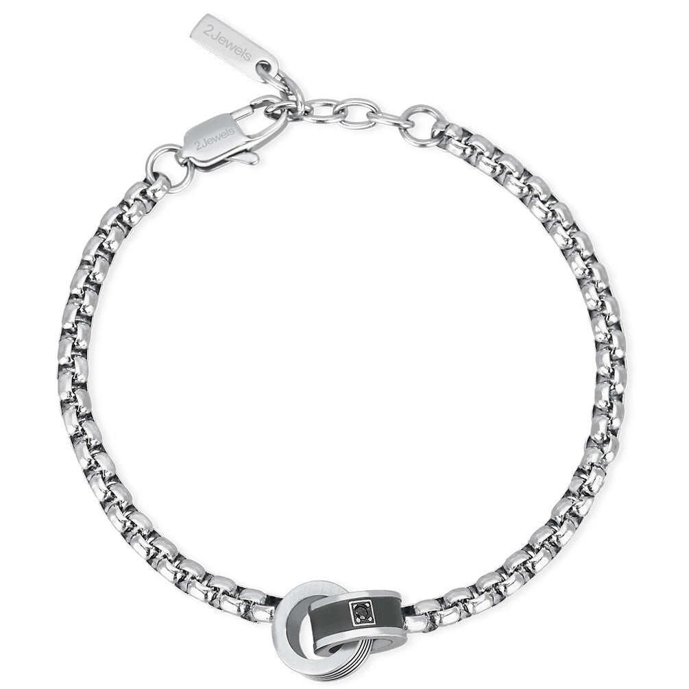 2JEWELS - Bracciale Acciaio Anelli Intrecciati