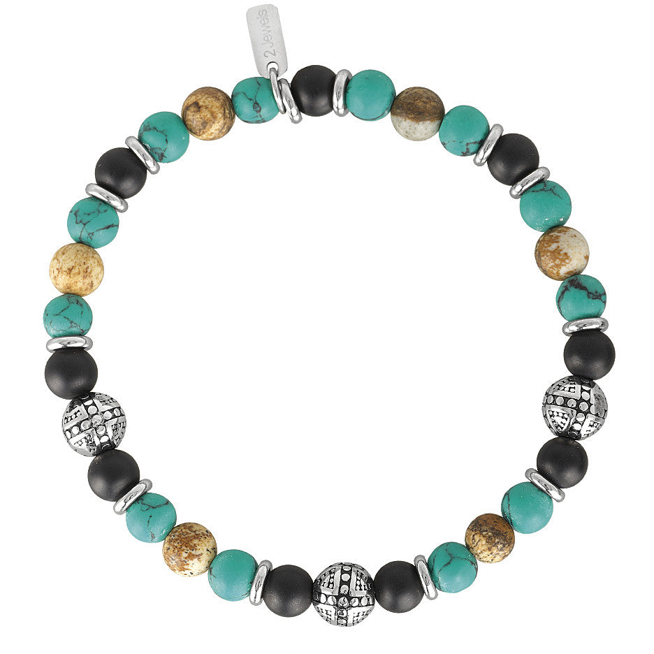 2JEWELS - Bracciale Onice, Turchese e Diaspro