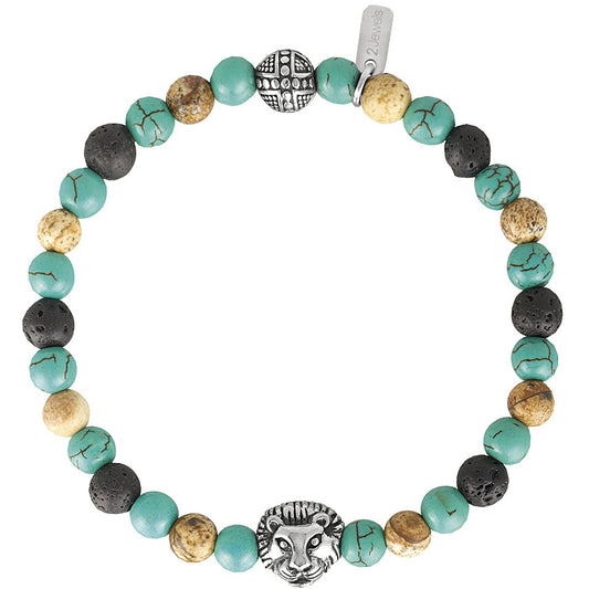 2JEWELS - Bracciale Pietra Lavica, Turchese