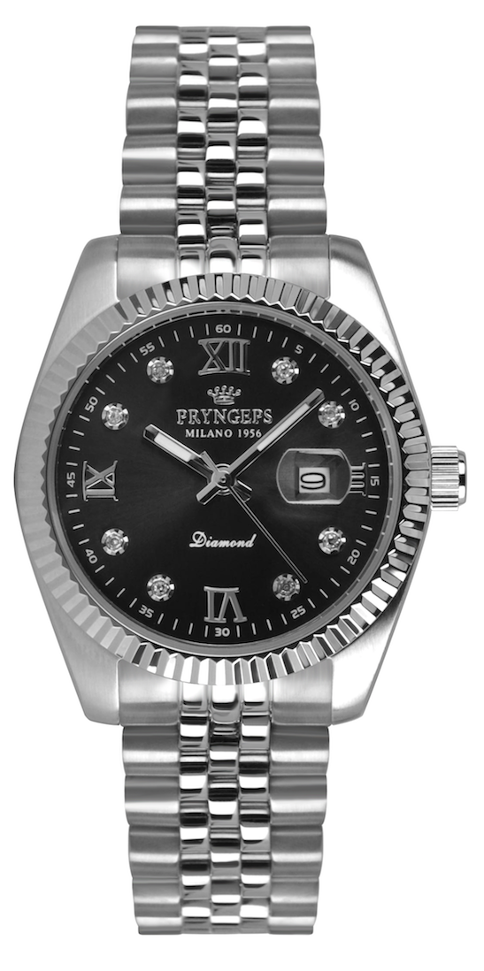Pryngeps - QUARTZ ACCIAIO DONNA CON DIAMANTI