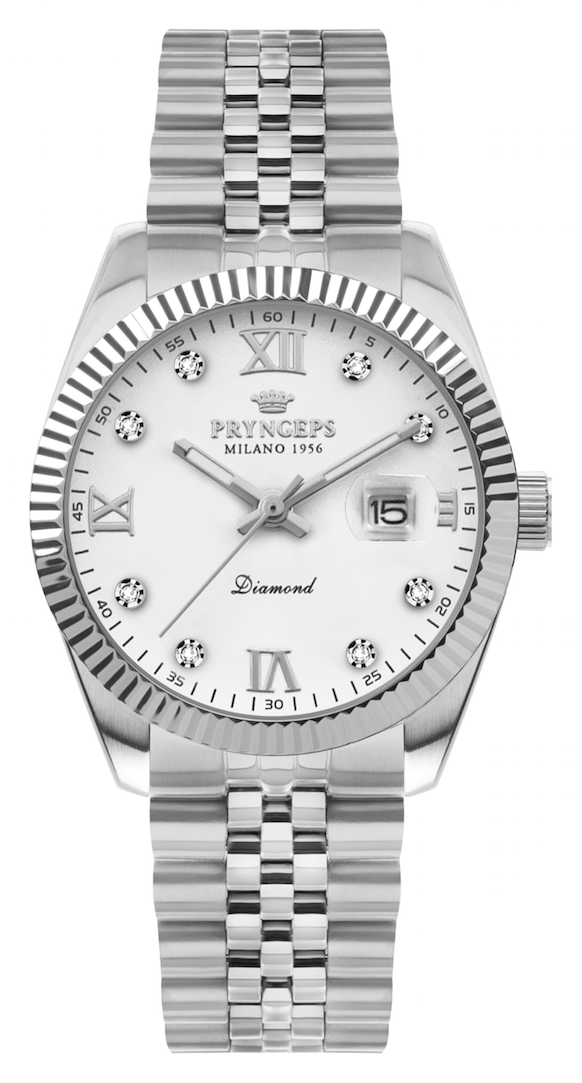 Pryngeps - QUARTZ ACCIAIO DONNA CON DIAMANTI