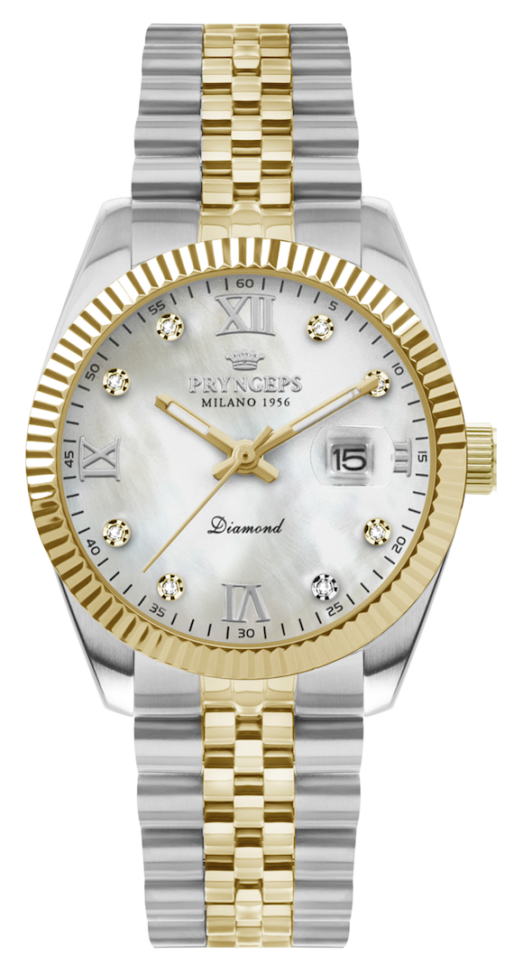 PRYNGEPS - OROLOGIO BICOLORE CON DIAMANTI
