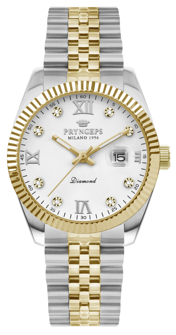 PRYNGEPS - OROLOGIO BICOLORE CON DIAMANTI