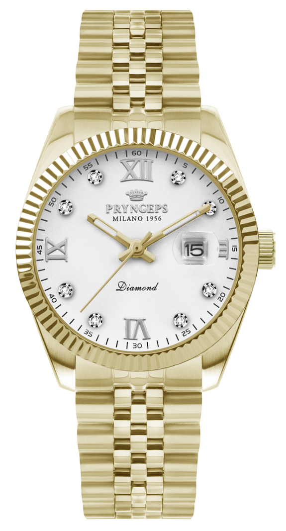 PRYNGEPS - OROLOGIO DORATO CON DIAMANTI DONNA