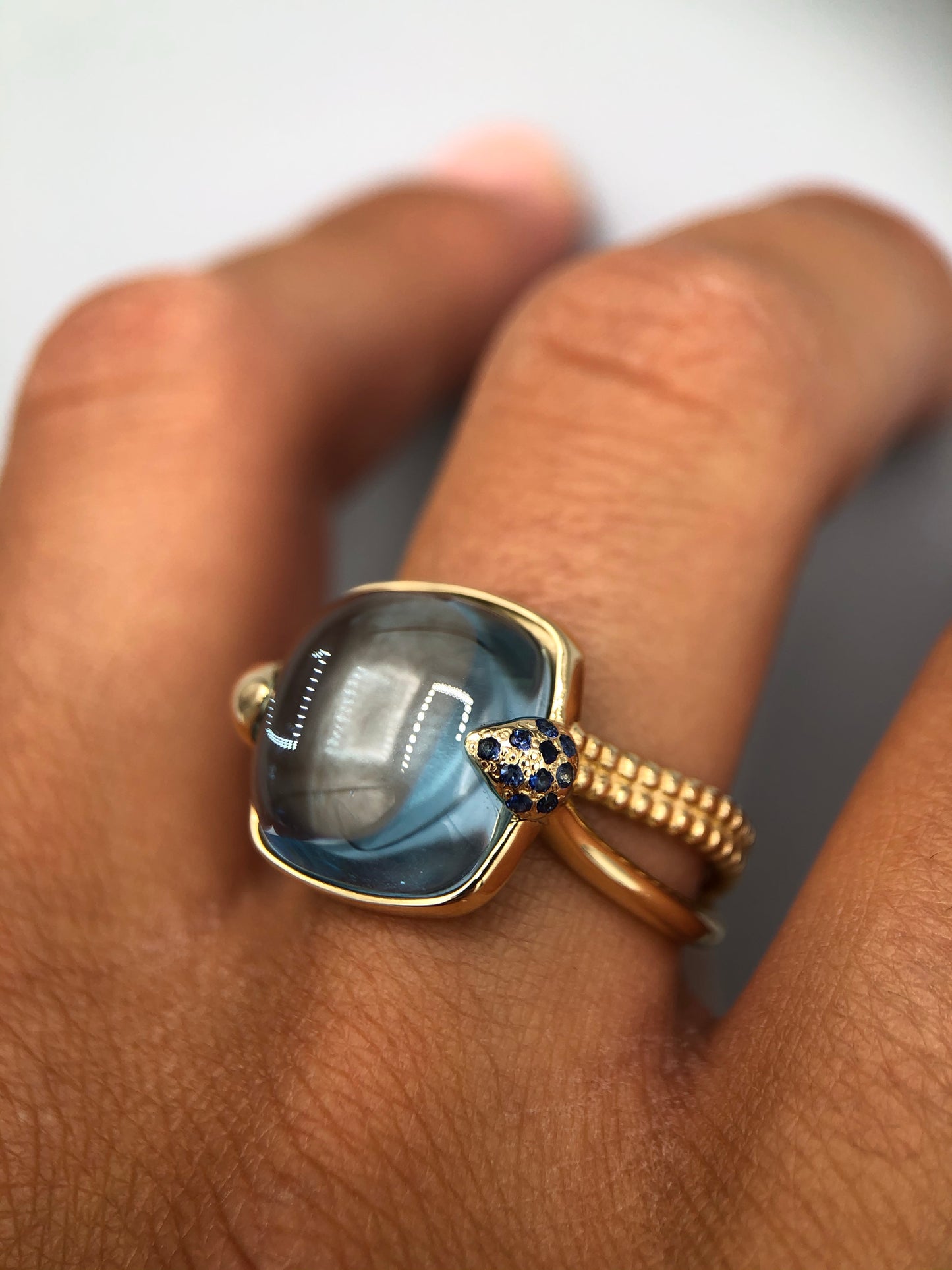 OneGioielli - Anello Ducale - Topazio Blu e Zaffiri