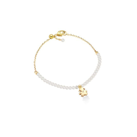 LeBebè - BRACCIALE BIMBA ORO GIALLO, PERLE E DIAMANTE