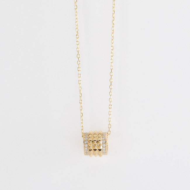 MABINA - Collana Con Cilindro Borchie e Zirconi