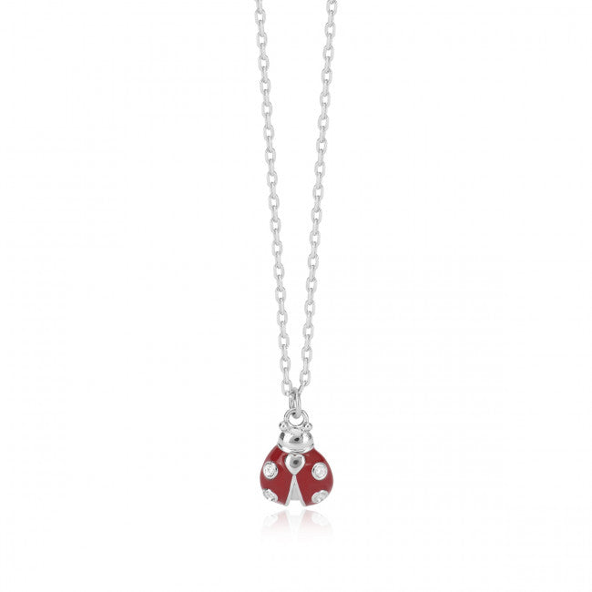 MABINA - Ladybug silver necklace