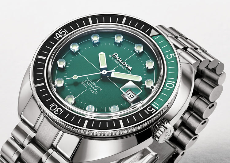 Bulova green face watch deals