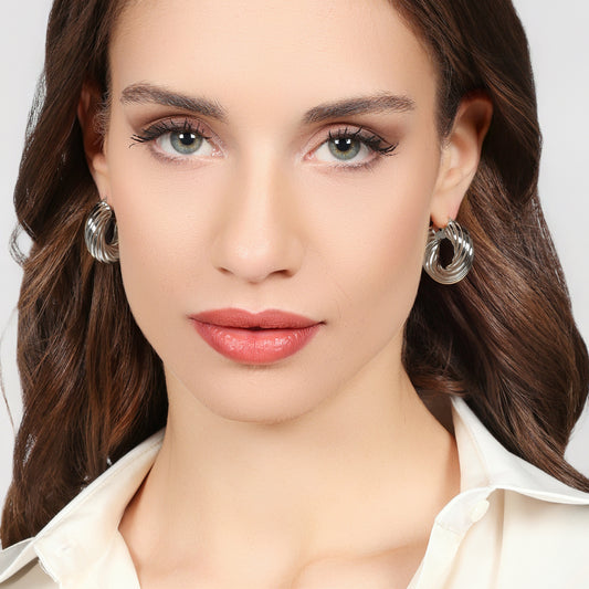 UNOAERRE - Orecchini cerchio torchon dorati