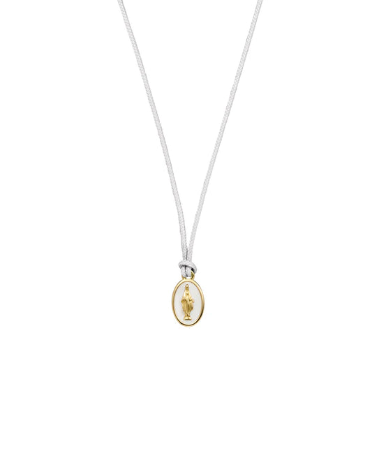RUE DES MILLE - Girocollo Madonna smalto con tessuto - ORO18KT
