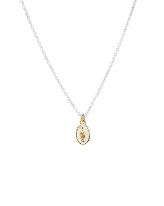 RUE DES MILLE - Girocollo Madonna smalto e catena verniciata - ORO18KT