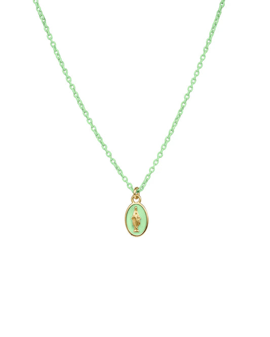 RUE DES MILLE - Girocollo Madonna smalto e catena verniciata - ORO18KT