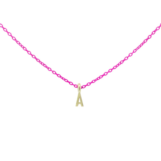 RUE DES MILLE - Girocollo Lettera 18K Fucsia Fluo