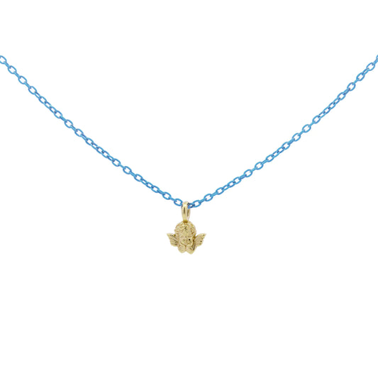RUE DES MILLE - GIROCOLLO ANGIOLETTO AZZURRO PASTELLO - ORO18KT