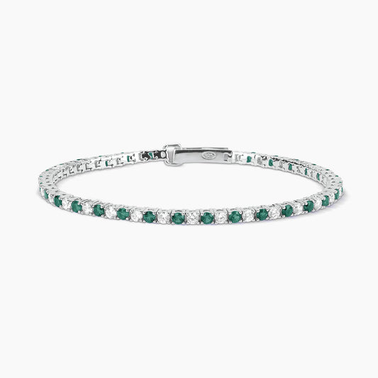 MABINA - Bracciale Tennis Alternato Verde