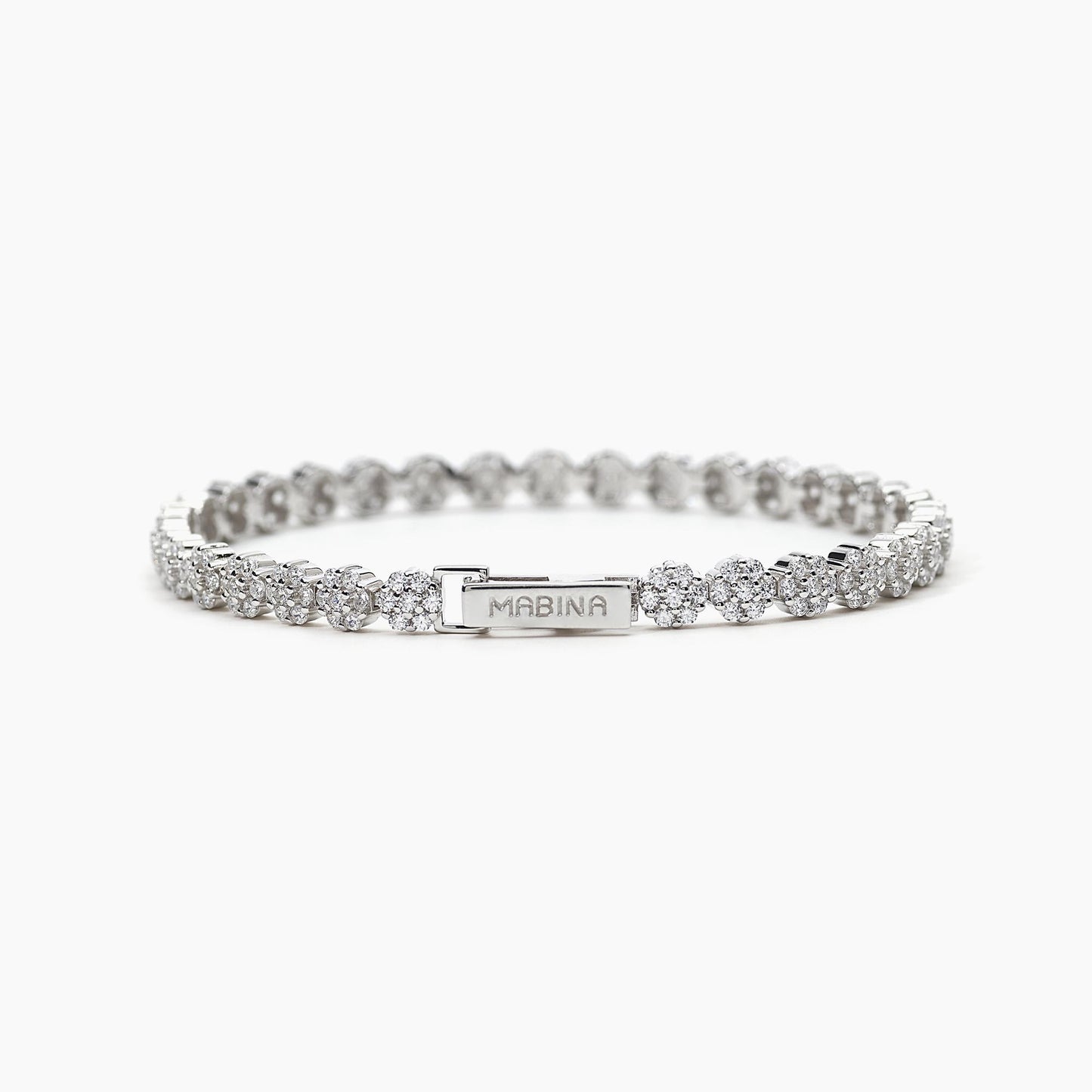 MABINA - Bracciale con zirconi a forma di fiore