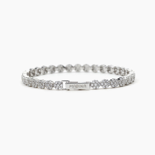 MABINA - Bracciale con zirconi a forma di fiore