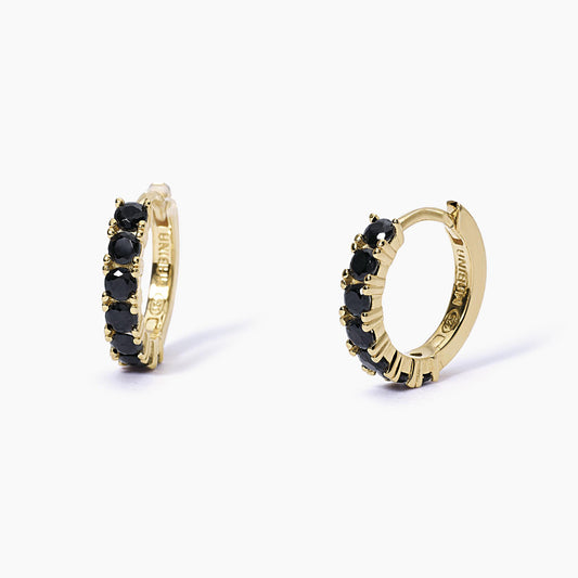 MABINA - Orecchini dorati a cerchio con zirconi SOIRÉE