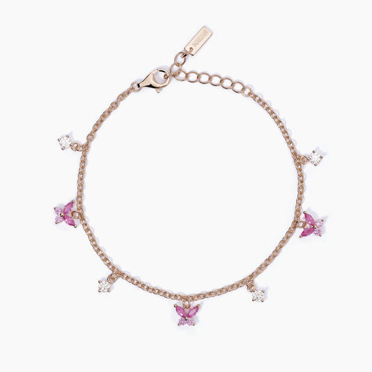MABINA - Bracciale con charm bianchi e rosa SECRET GARDEN