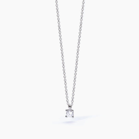 MABINA - Girocollo in argento con catena forzatina e punto luce